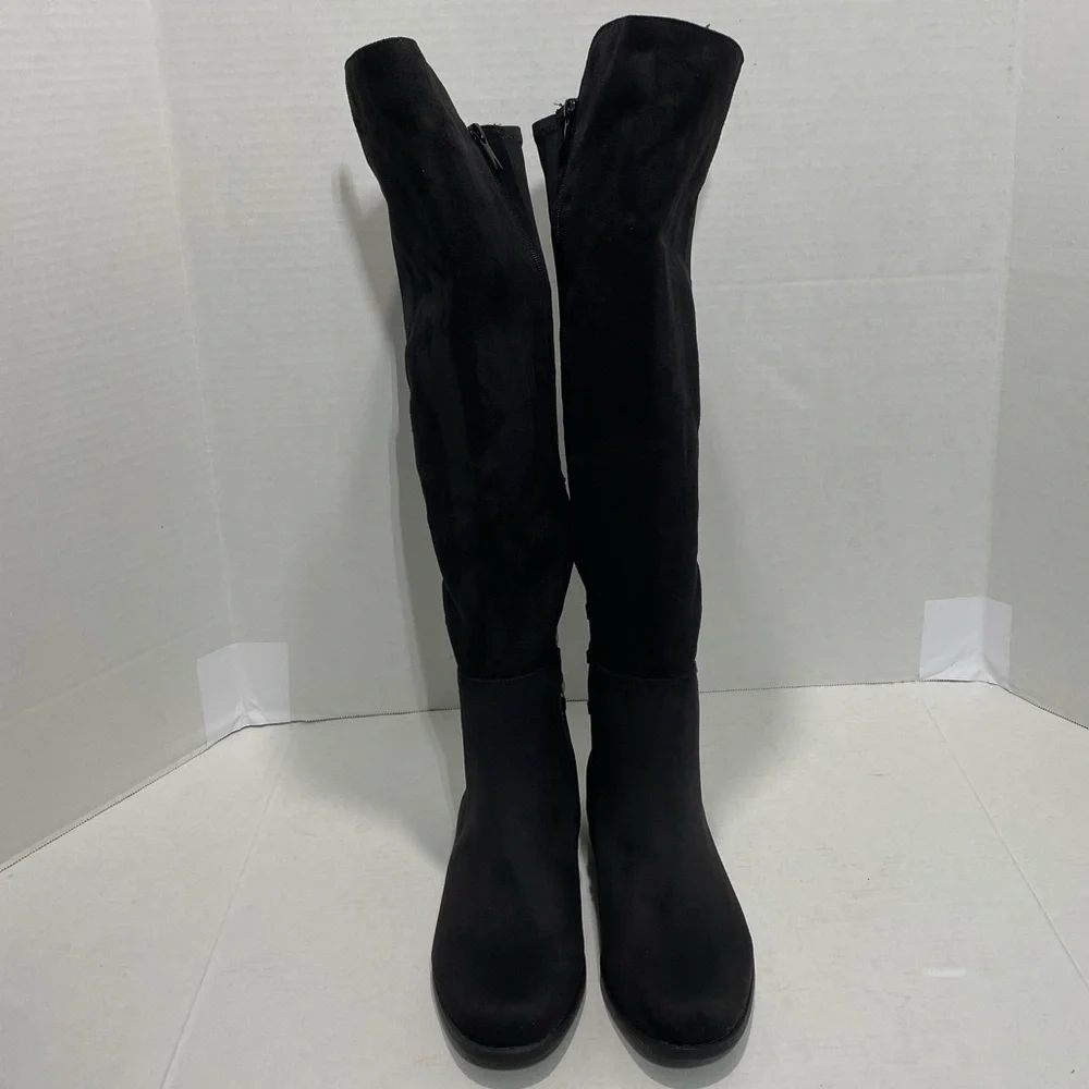 Lane Bryant || Woman’s black Over the knee corset black boots 7w